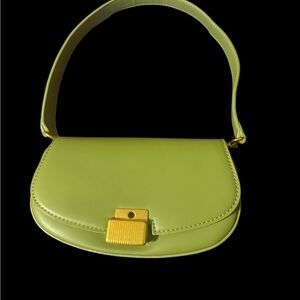 Rachel Zoe Green Shoulder Bag with Gold Accent